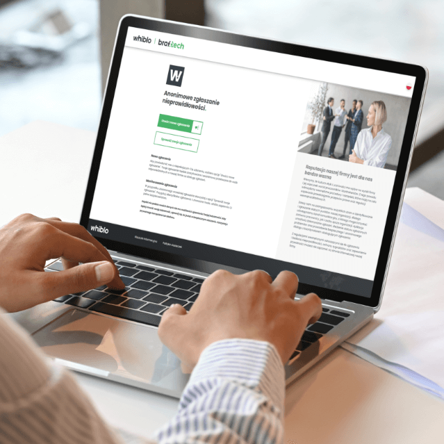 braf.tech - aplikacja whiblo na laptopie